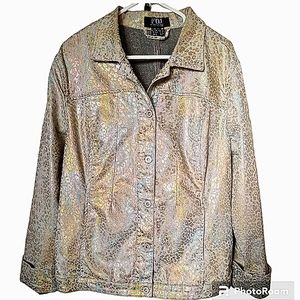 Metallic Jean Jacket Size L